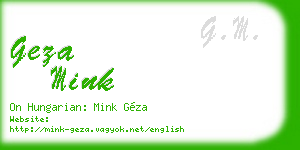 geza mink business card
