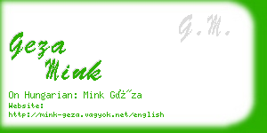 geza mink business card